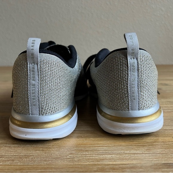 APL Techloom Pro Sneakers Size 9.5 Gold Silver Metallic Lace Up Running Shoes - Picture 11 of 13